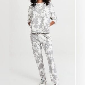 Monrow Heather Bleach Set | Pullover Sweatshirt + Sweatpants